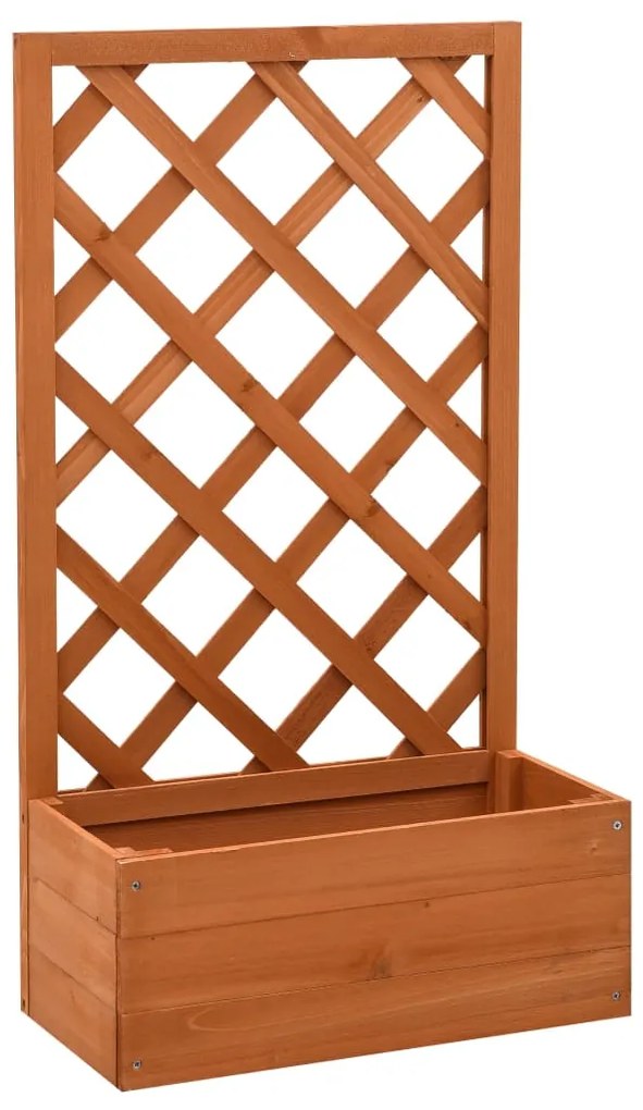 vidaXL Jardinieră cu spalier, portocaliu, 50x25x90 cm, lemn masiv brad