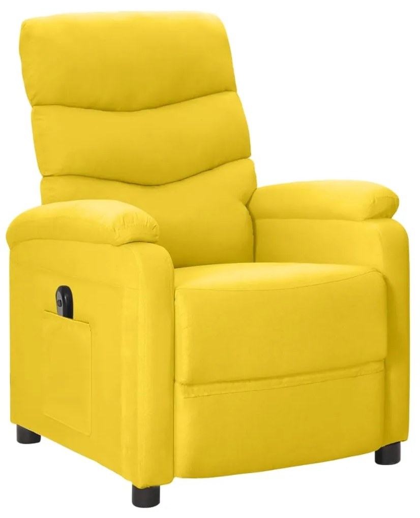 3100302 vidaXL Fotoliu rabatabil electric, galben muștar, material textil