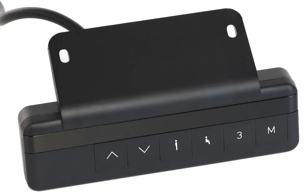 Masă înălțime reglabilă OfficeTech Strong 240 x 80 cm, picioare negre, nuc