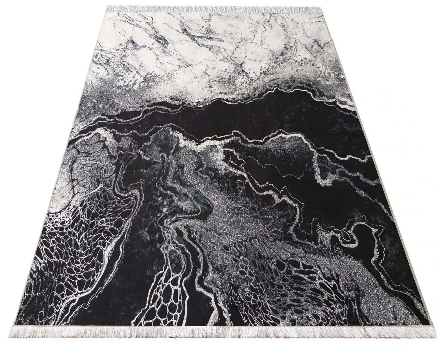 Covor gri antiderapant cu model abstract Lăţime: 160 cm | Lungime: 220 cm