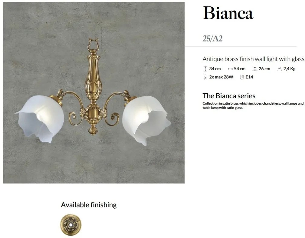 Aplica de perete LUX design clasic realizata manual Bianca