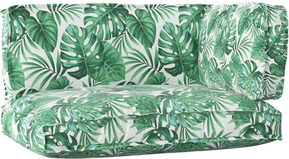 vidaXL Set de perne pentru palet Floral 3 pcs Model Frunză Verde