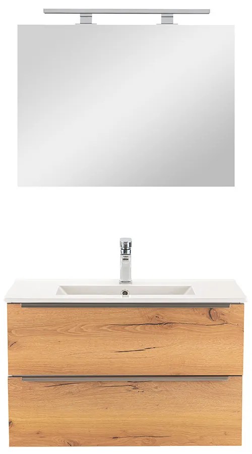 Mobilier complet de baie Vario Trim 80, stejar alb