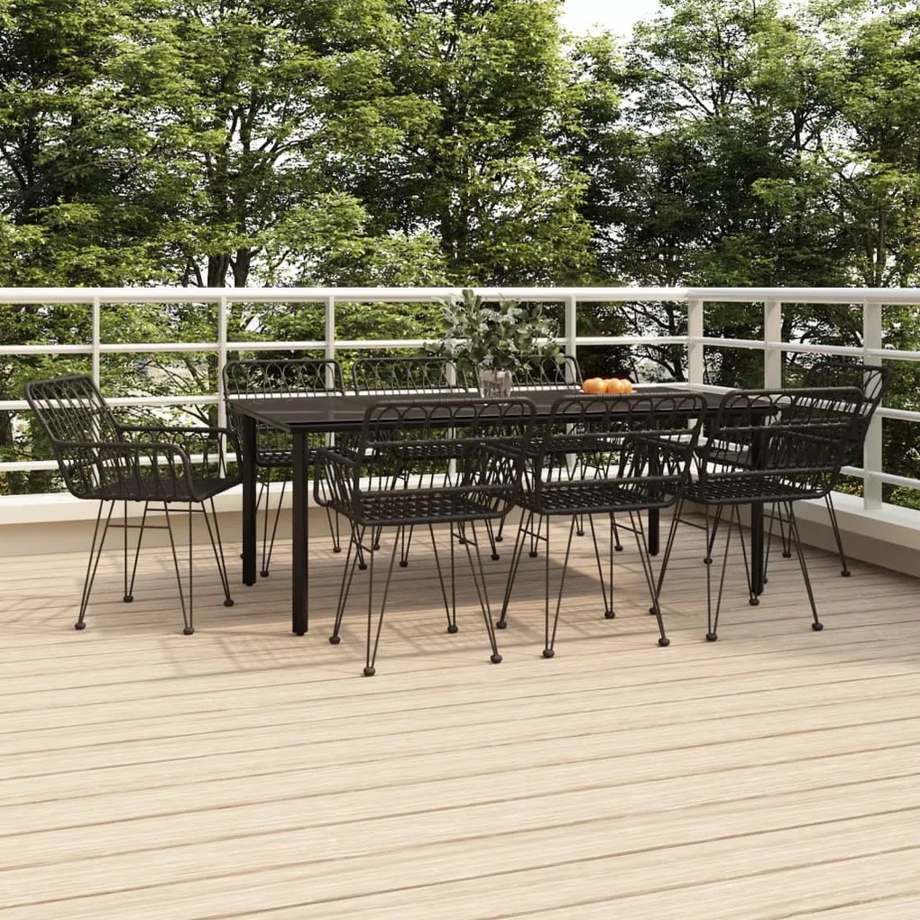 vidaXL Set mobilier de grădină, 9 piese, poliratan