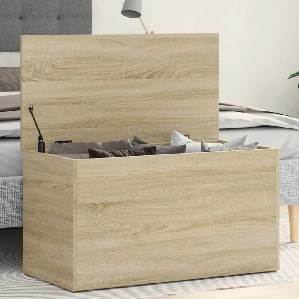 803059 vidaXL Cufăr de depozitare, stejar sonoma, 84x42x46 cm, lemn compozit