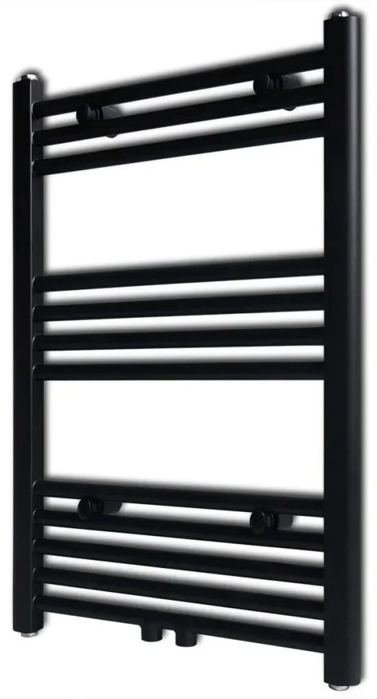 vidaXL Radiator port-prosop incălzire centrală baie, drept, 500x764 mm, negru