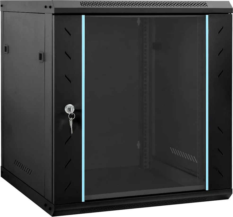 vidaXL Dulap de rețea cu depozitare Negru 60 x 45 x 65 cm Oțel