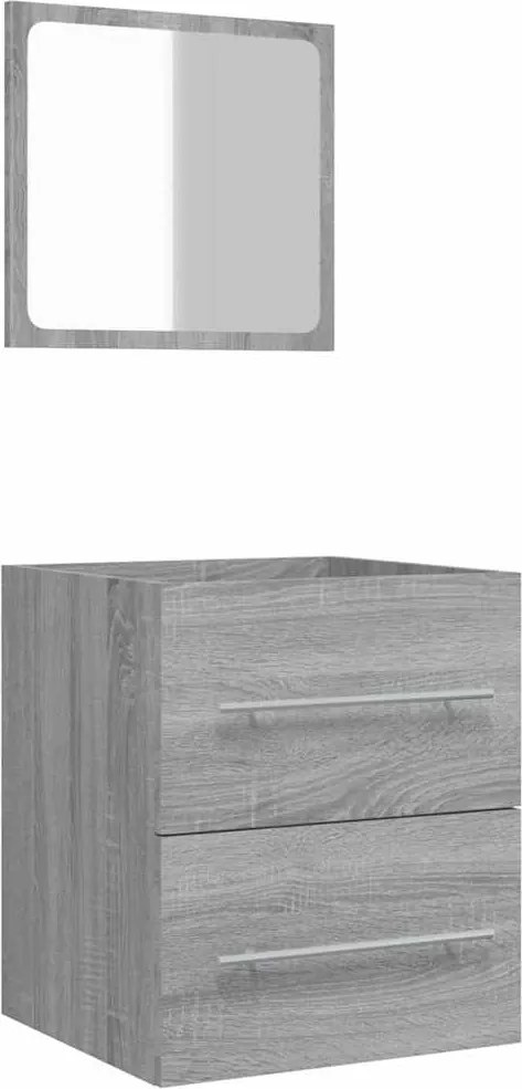 vidaXL Dulap de baie cu oglindă, gri sonoma, 41x38,5x48 cm