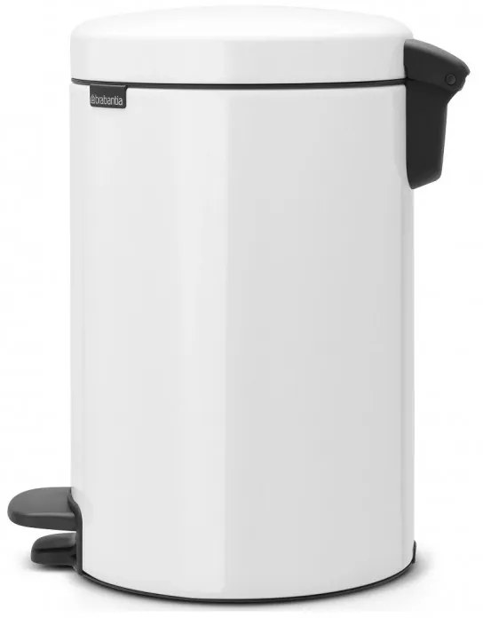 Cos de gunoi cu pedala Brabantia NewIcon 649019, 12 L, Inchidere lina, Baza antiderapanta, Alb