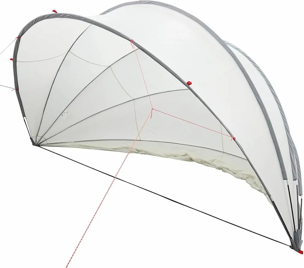 vidaXL Dom pentru piscină Manual Gri și Portocalie 430 x 430 x 210 cm