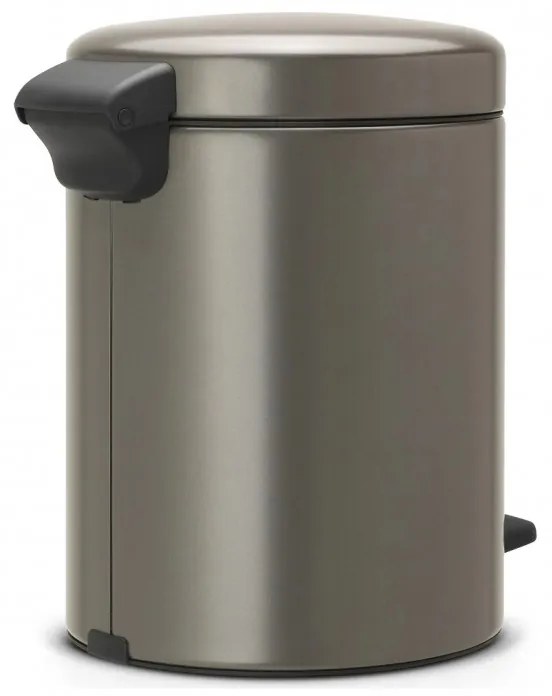 Cos de gunoi cu pedala Brabantia NewIcon 649012, 5 L, Inchidere lina, Baza antiderapanta, Gri