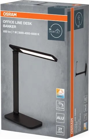 Osram - Lampă LED de birou reglabilă OFFICE LINE LED/7W/230V neagră