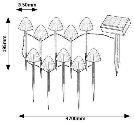 Corp de iluminat exterior decorativ Rabalux 77007  Skadar, ciuperci