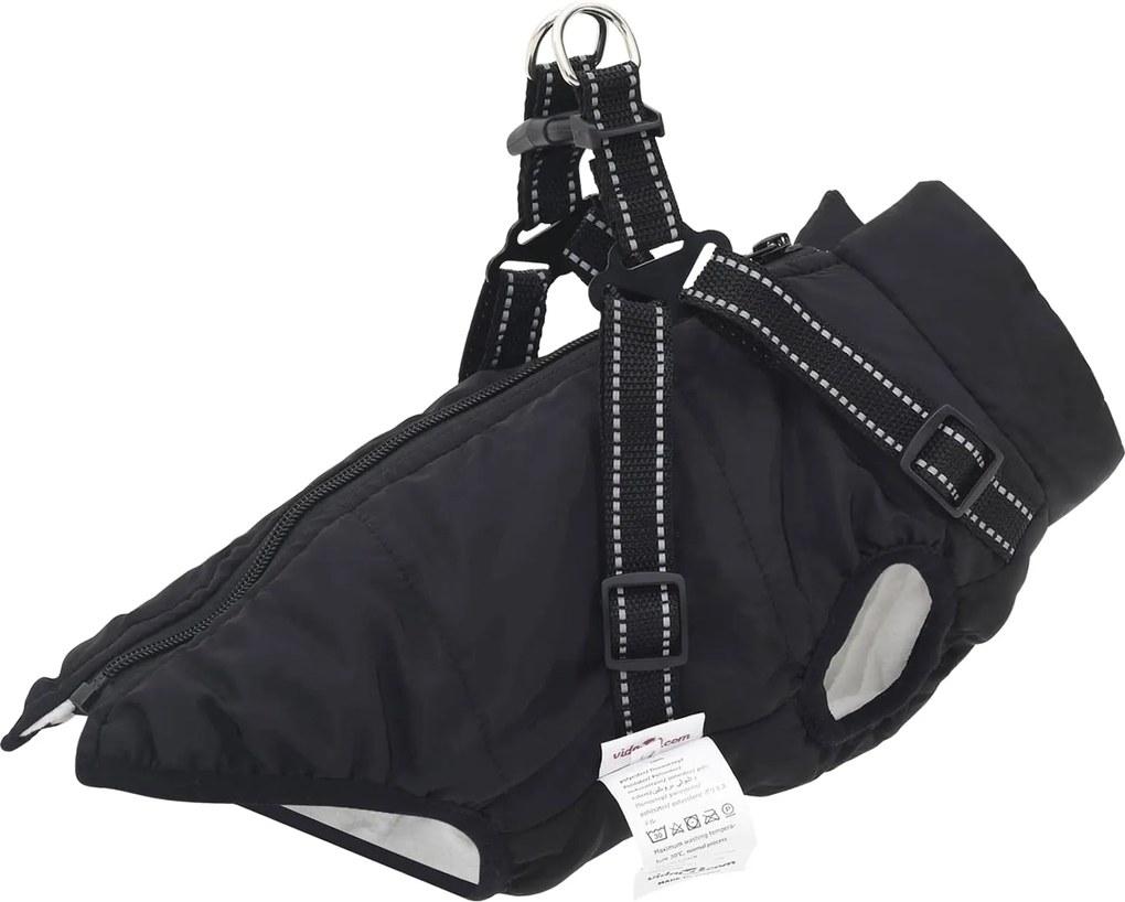 vidaXL Haina pentru Câini Negru L28 Fleece și poliester