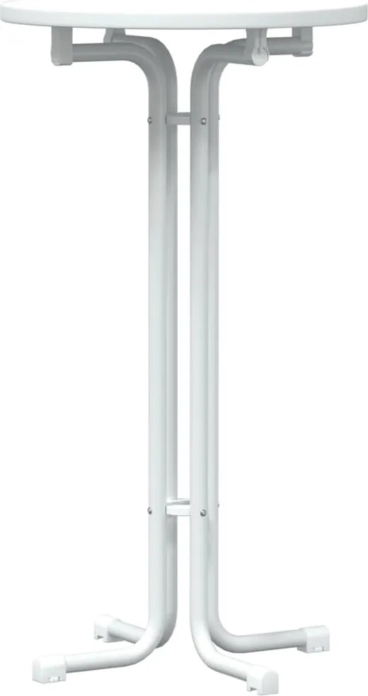 vidaXL Masă de bar, alb, Ø60x110 cm, lemn prelucrat și oțel