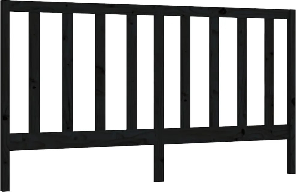 vidaXL Tăblie de pat, negru, 186x4x100 cm, lemn masiv de pin