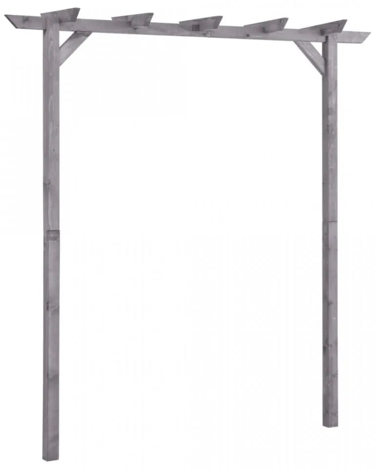 Pergolă de grădină, gri, 200x40x205 cm, lemn de pin tratat