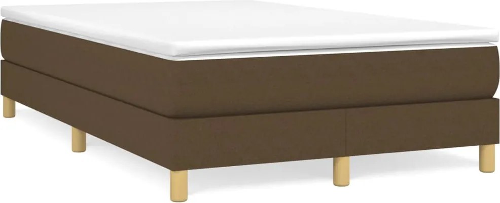 vidaXL Cadru de pat cu arcuri, maro închis, 120x200 cm, textil