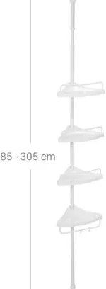 Poliță de colț pentru baie DEX, albă