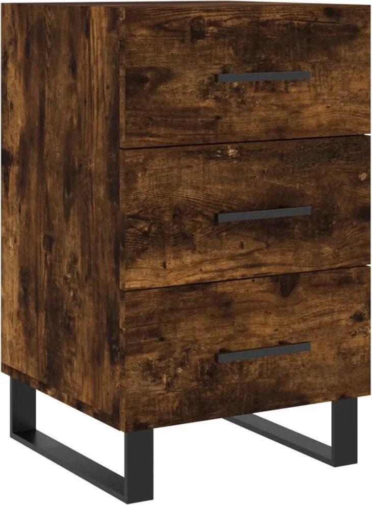 vidaXL Noptieră, stejar fumuriu, 40x40x66 cm, lemn compozit