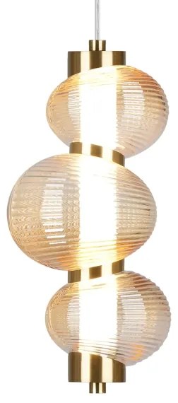 Pendul LED pe cablu BOLLA LED/12W/230V Ø 16 cm auriu/bej fumuriu