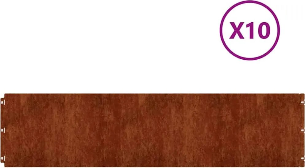 vidaXL Borduri de gazon 10 buc. 25x103 cm oțel Corten flexibil