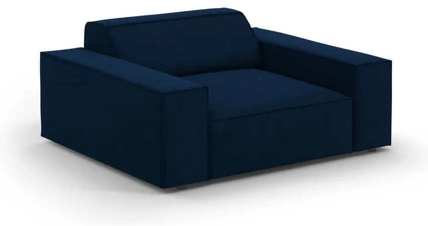 Fotoliu albastru închis cu tapițerie din catifea Jodie – Micadoni Home