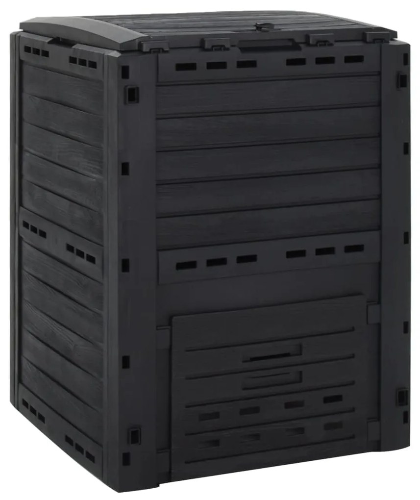 vidaXL Compostor de grădină, negru, 280 L, polipropilenă