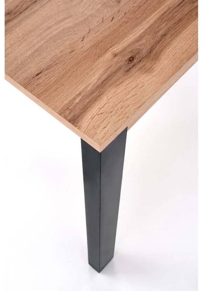 Masa extensibila pentru dining cu blat in decor stejar wotan GOGI 100(135)x60 cm