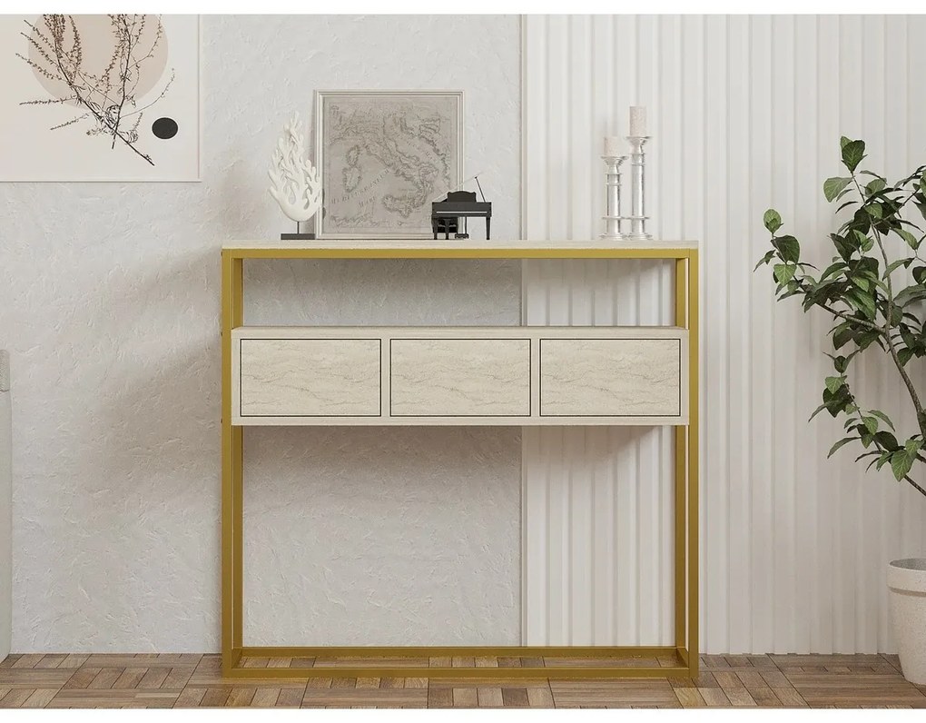 Măsuță Guarda Travertine and Gold