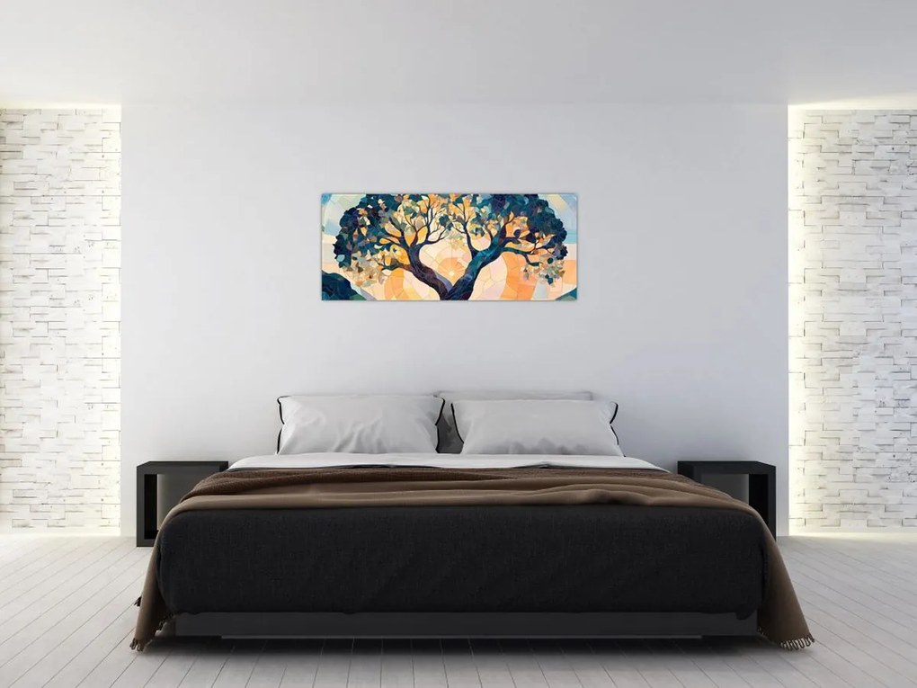 Tablou – Mozaic – soare și arbore II. (120x50 cm)