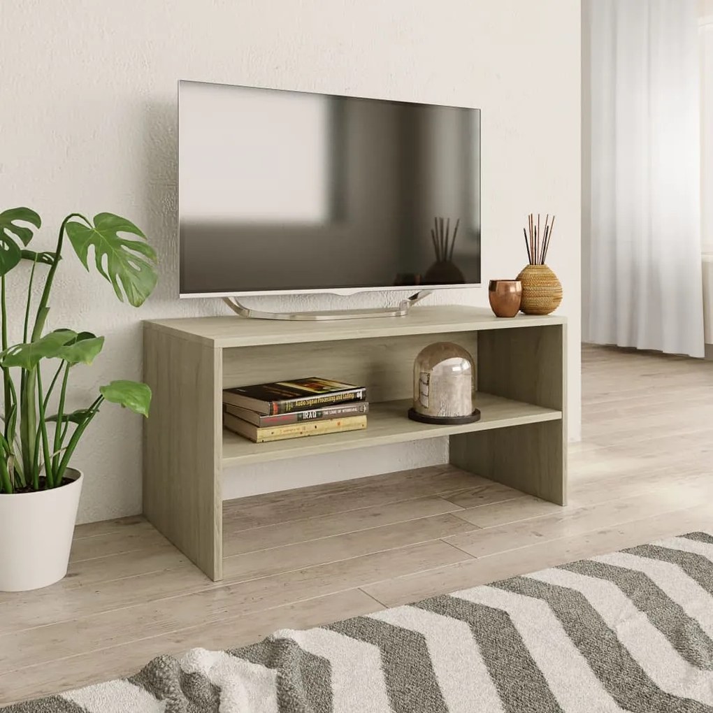 800057 vidaXL Dulap TV, stejar sonoma, 80x40x40 cm, lemn prelucrat