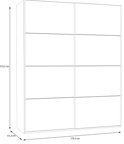 Dulap KARO 170 x 210 cm, alb/stejar artisan