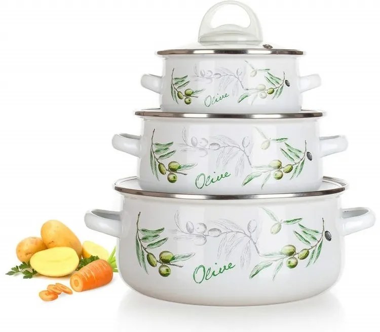 Banquet Set de 6 piese de vase smălțuite Olives