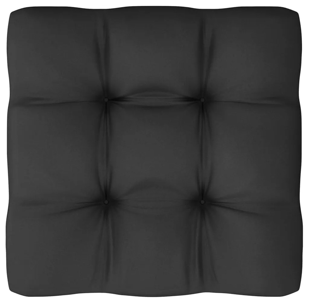 Set mobilier grădină cu perne, 10 piese, negru, lemn masiv pin