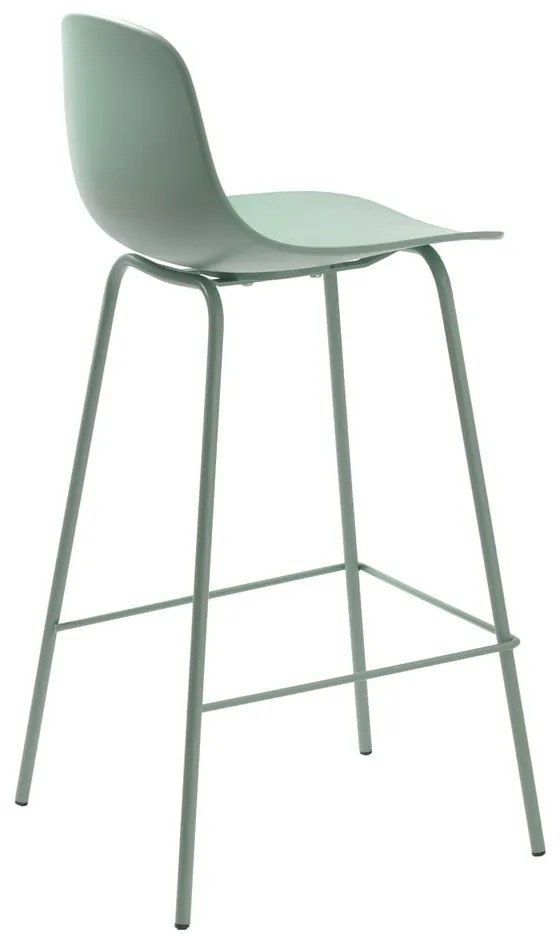 Scaun de bar verde deschis din plastic 92,5 cm Whitby – Unique Furniture