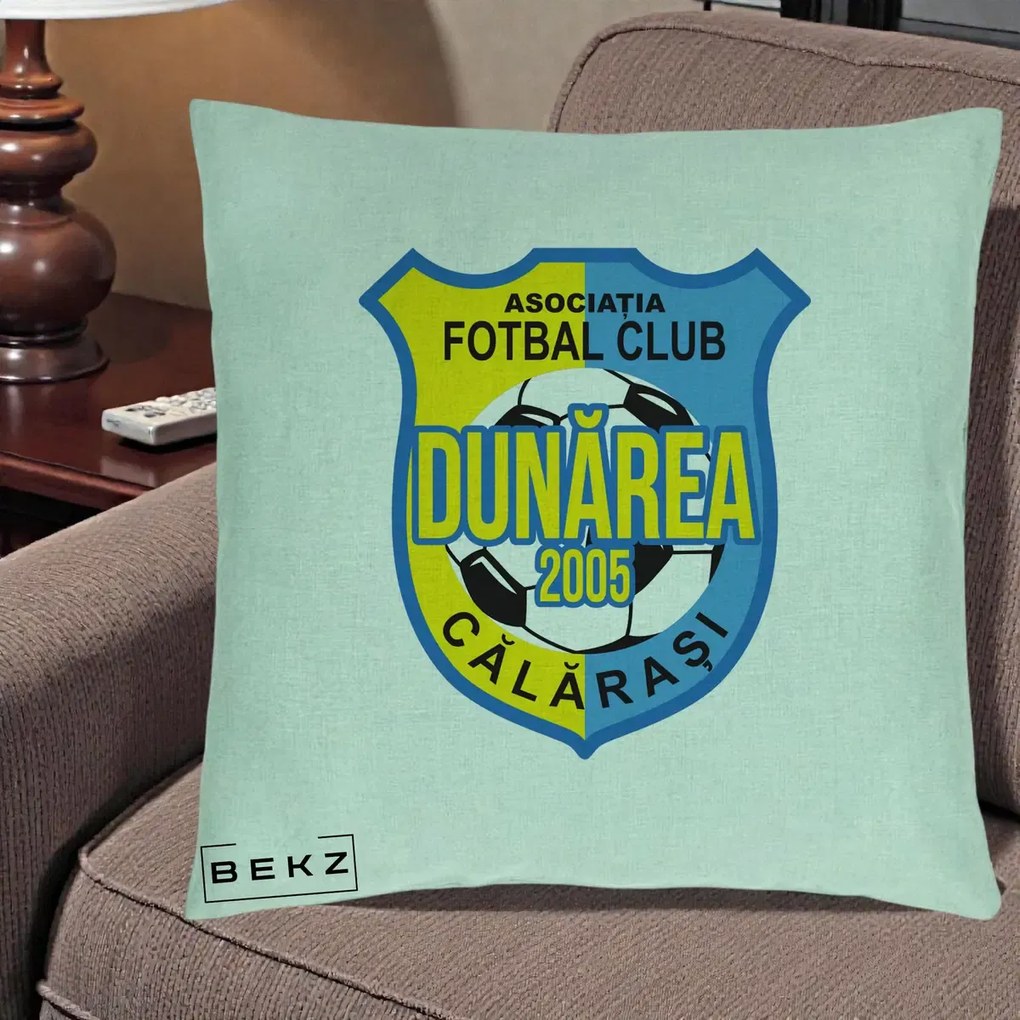 Perna Personalizata AFC Dunarea Calarasi 2005 Fotbal, 40x40 cm, Verde Menta, Husa Detasabila, Perna Inclusa, BEKZ®