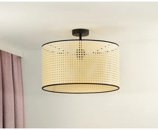 Lustră aplicată ROLLER Duolla RATTAN 1xE27/15W/230V d. 45 cm bej/negru