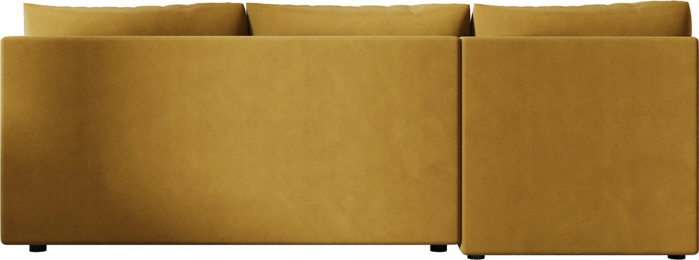 Coltar extensibil reversibil VENORIA SLIM 200x143 cm, mustar + 2 pernute CADOU