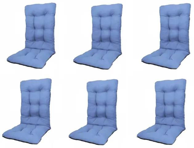 Set Perne pentru scaun de casa si gradina cu spatar, 48x48x75cm, culoare albastru, 6 buc/set