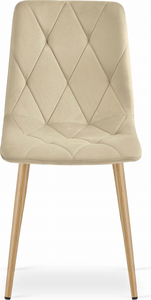 OFERTA Scaun de masa din catifea bej deschis LIBRA a II-a calitate