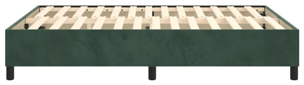 Cadru de pat box spring, verde inchis, 140x190 cm, catifea Verde inchis, 35 cm, 140 x 190 cm