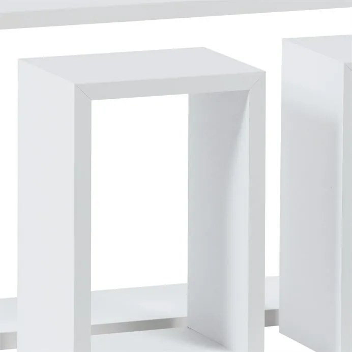 Set etajere de perete P-009, alb mat, 3 buc.