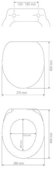 WENKO 19539100-WC Capac WC VIGONE, 37,5 x 45 cm, alb/argintiu