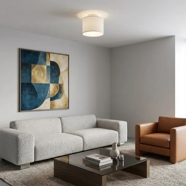 Plafonieră ARDEN, 1 x E27, 15 W, 230 V, Ø 18 cm, albă