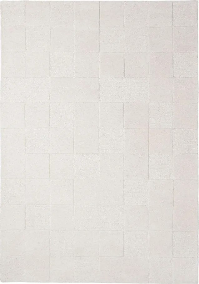 Covor fildeș țesut manual din lână 200x290 cm Checkerboard – Flair Rugs