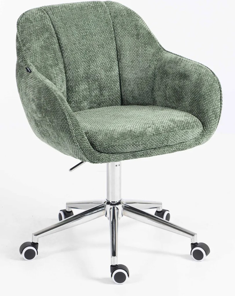 HR2055K Scaun Verde Salvie Grid Premium cu Bază Cromata