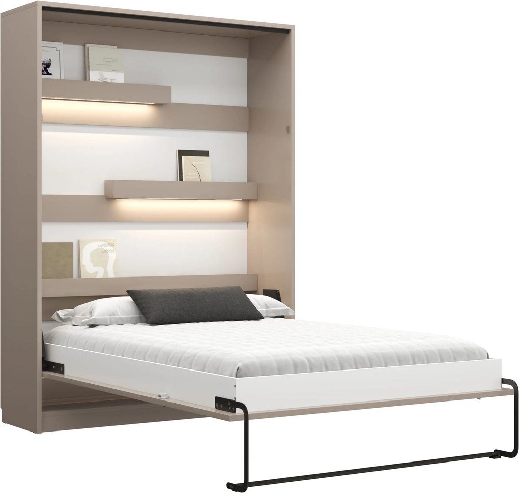 Pat rabatabil vertical Genius 120x200 cu birou - congo / cașmir