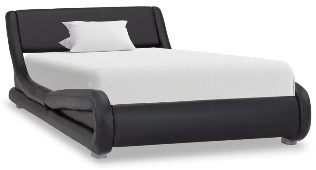 285703 vidaXL Cadru de pat, negru, 100 x 200 cm, piele ecologică