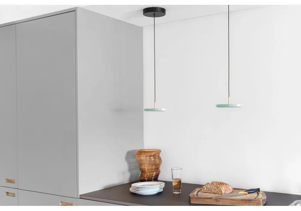 Lustră verde-deschis LED cu abajur din metal ø 15 cm Asteria Micro – UMAGE